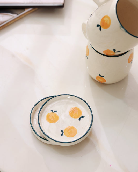 Handpainted Orange cup & Saucer Set