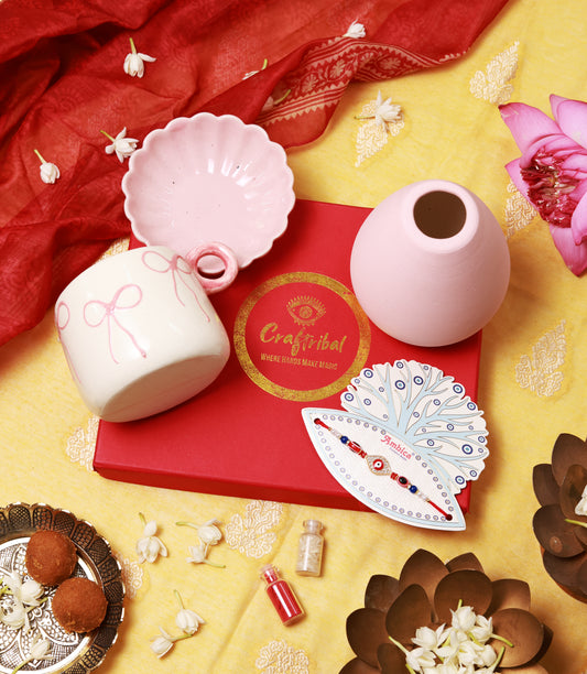 Pink Bloom Rakhi Hamper