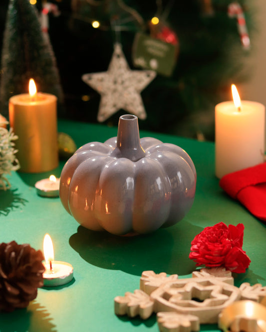Grey Pumpkin Vase