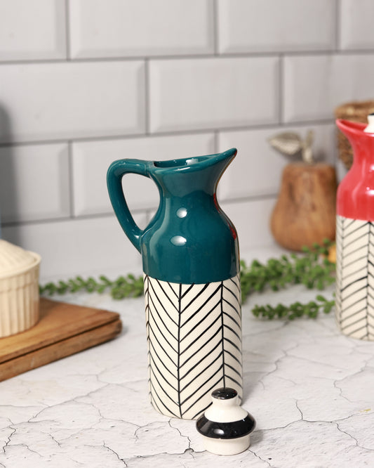 Hand Painted Oil Dispenser Bottle- Green