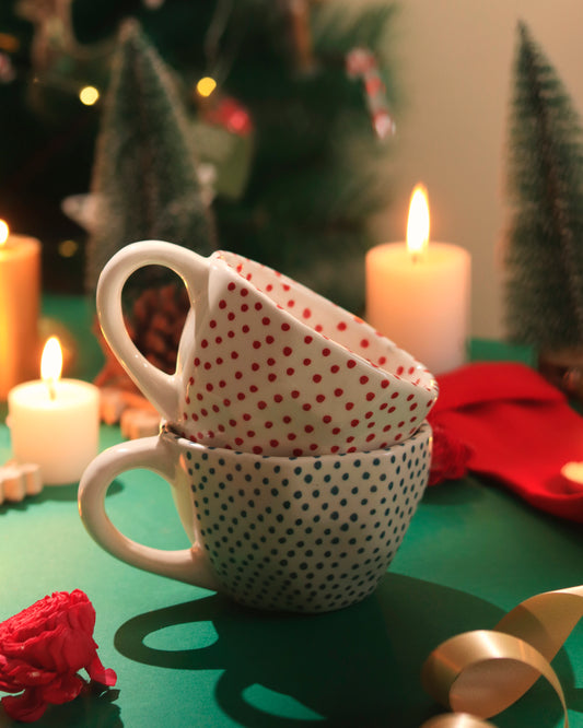 Green n Red Polka Mug Combo
