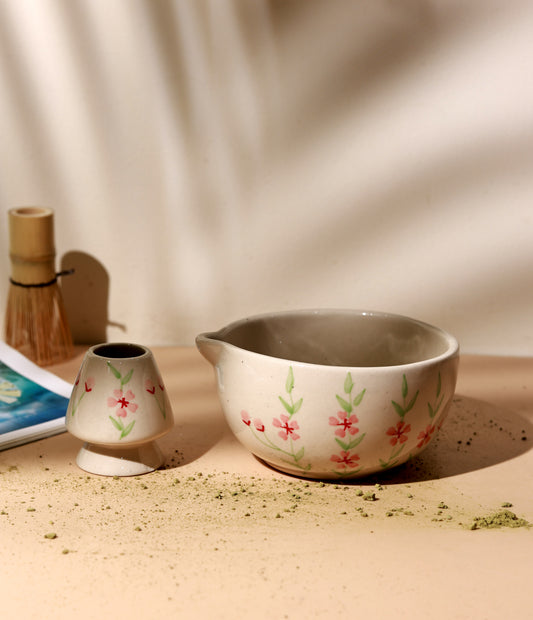 Floral "I love you so matcha" Matcha Set