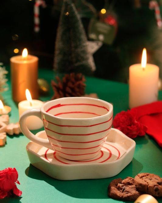 Red Lines Breakfast Set