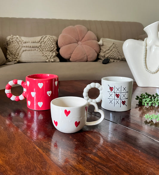Set of 3 Heart Mugs
