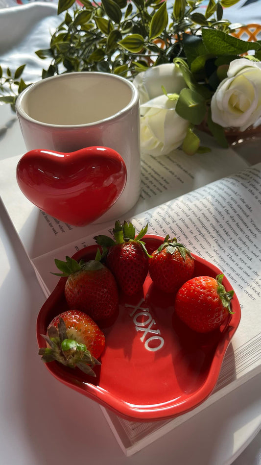Heartbeat Coffee Mug & XOXO Dessert Plate Combo