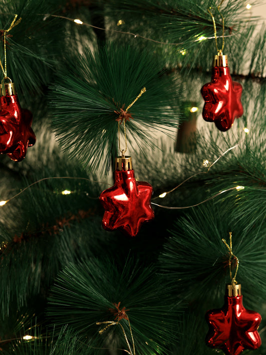 Scarlet Shine Red Star Ornaments (Pack of 6)
