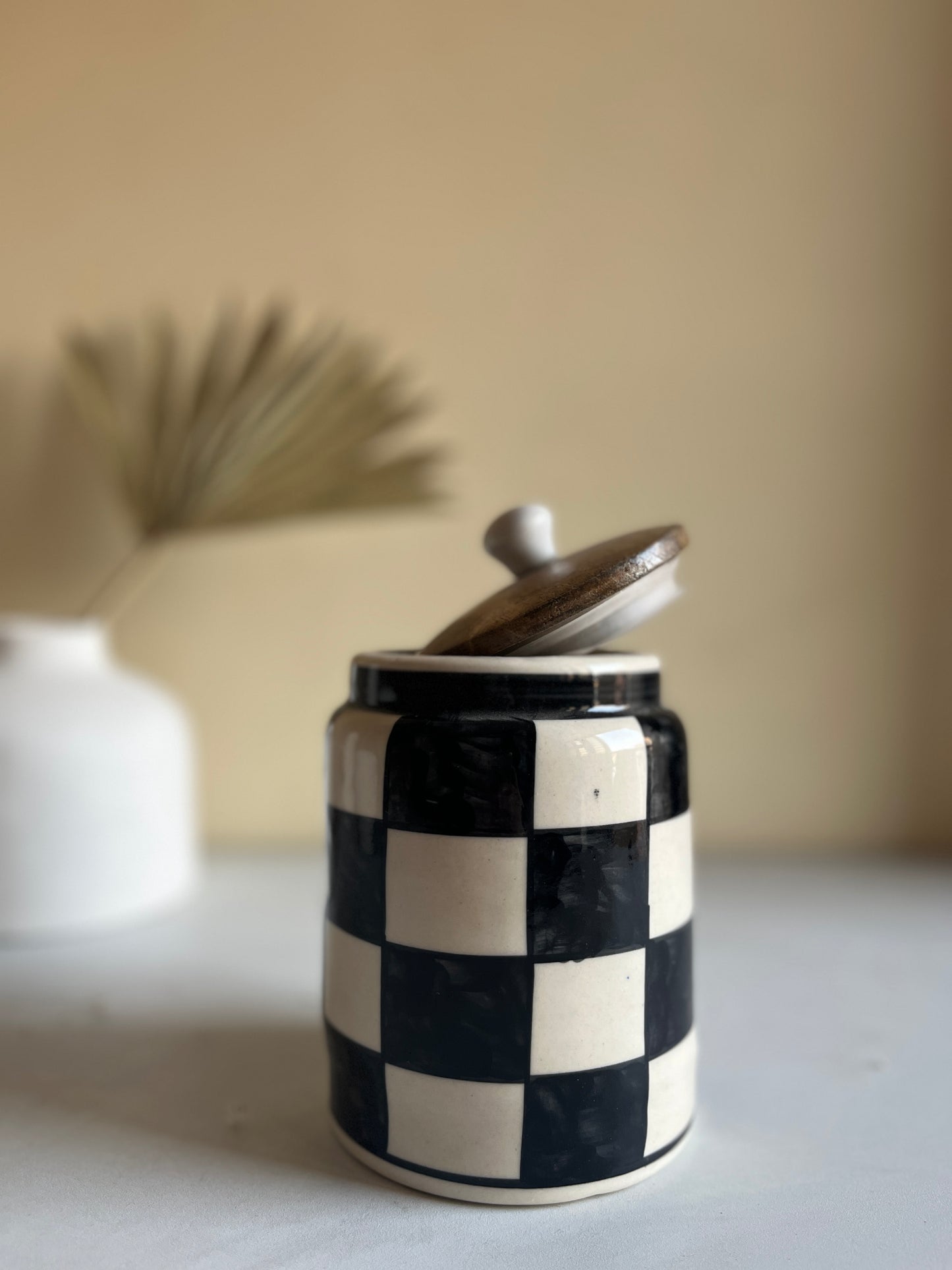 Black Check Airtight Jar