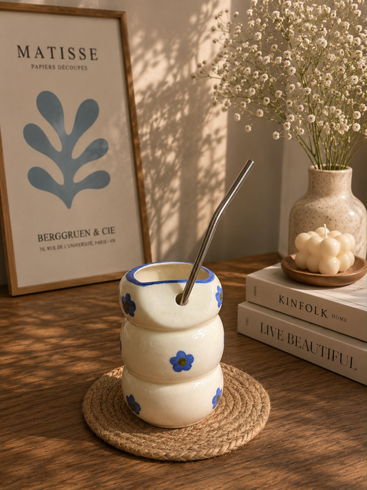Blue Flower Sipper