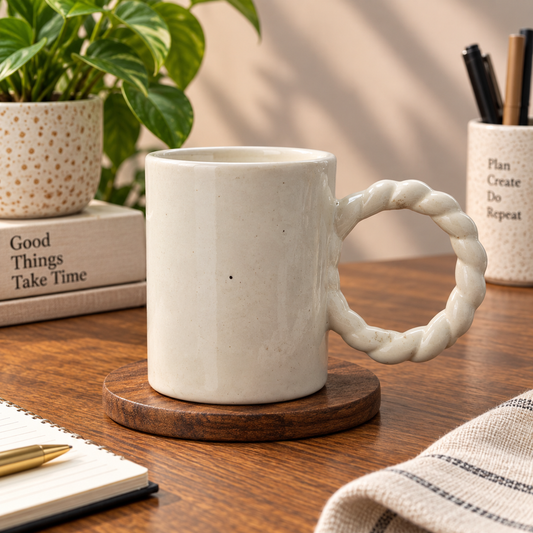 Cozy Speckled White Mug