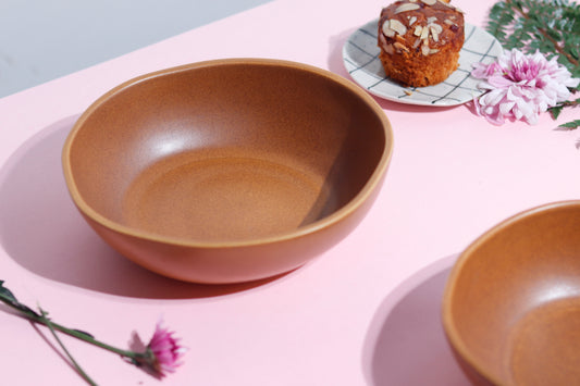 Solid Brown Pasta Bowl