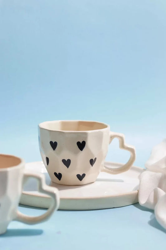 Black Heart Handle Cups