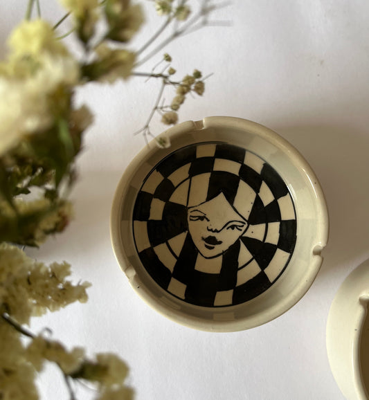 Hand Painted Ash Tray- Lady