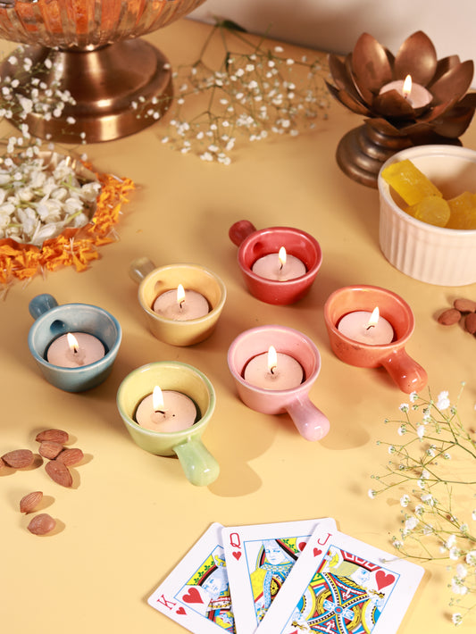 Pastel Tea-Light Holders Set of 6
