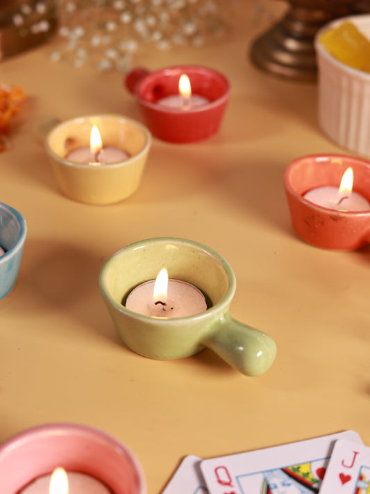 Pastel Tea-Light Holders Set of 6