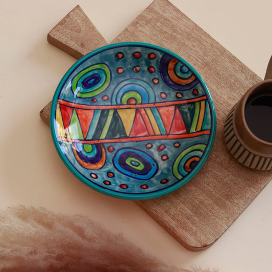 Hand Painted Dessert/Snack Plate (Blue)