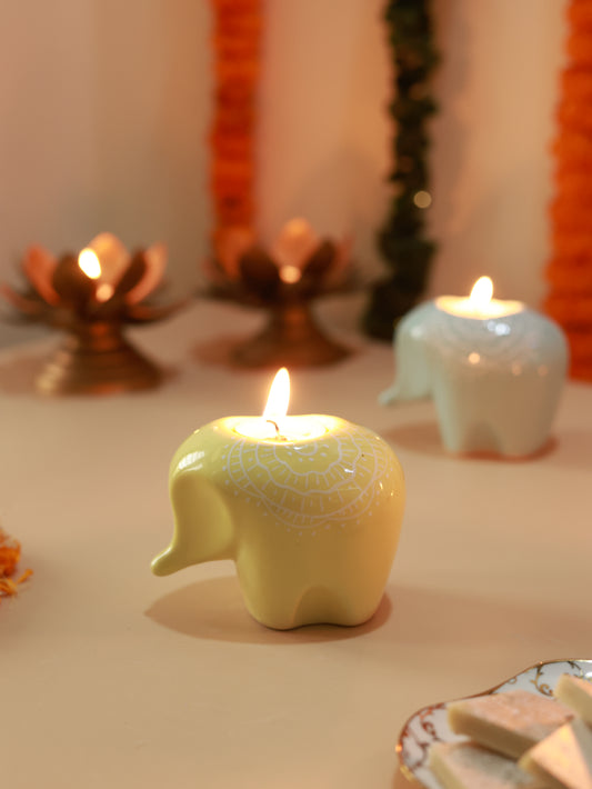 Ele T-Light Candle Holder Yellow