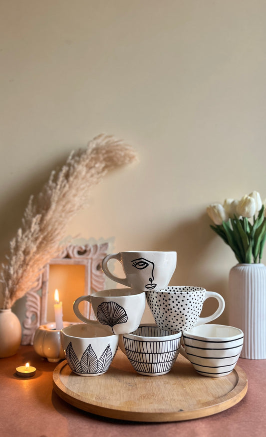 Set of 6 Hand Painted Mugs (for the price of 5)
