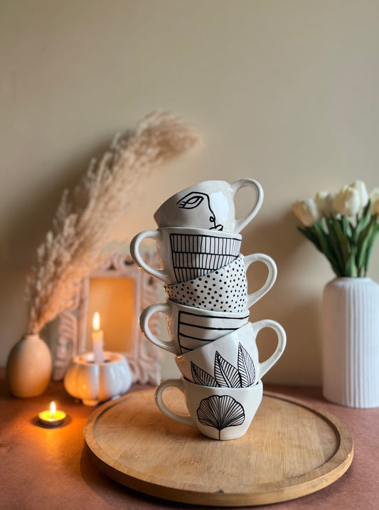Set of 6 Hand Painted Mugs (for the price of 5)
