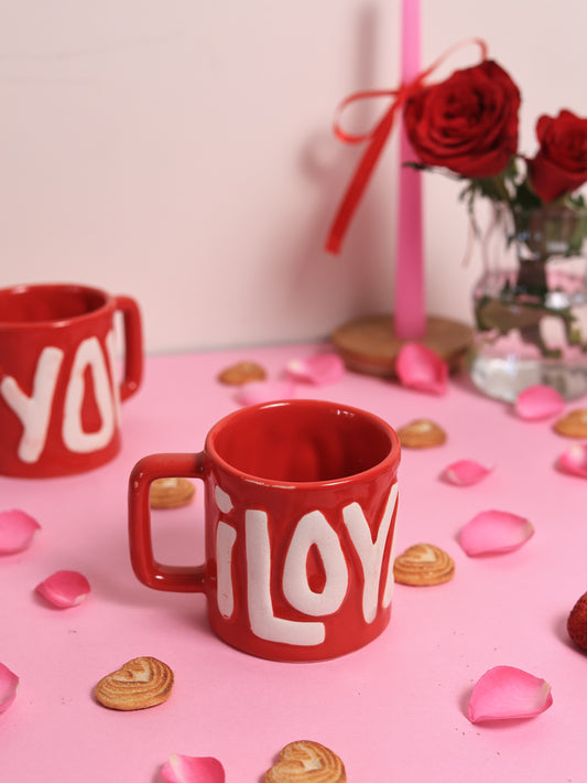 'I LOVE YOU' Mug- Red