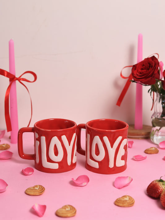 'I LOVE YOU' Mug- Red