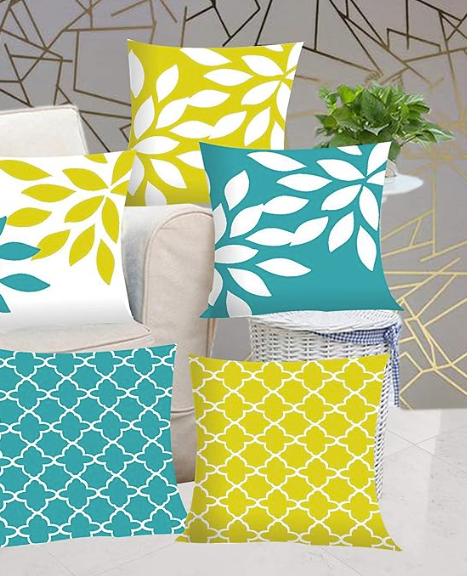 Canvas Cotton Digital Printed Cushion Covers (Set of 5)