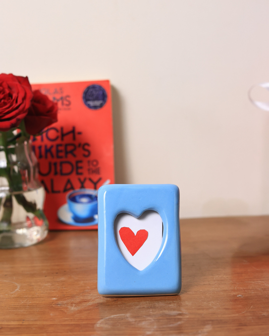 Cute Polaroid Ceramic Photo Frame- Blue