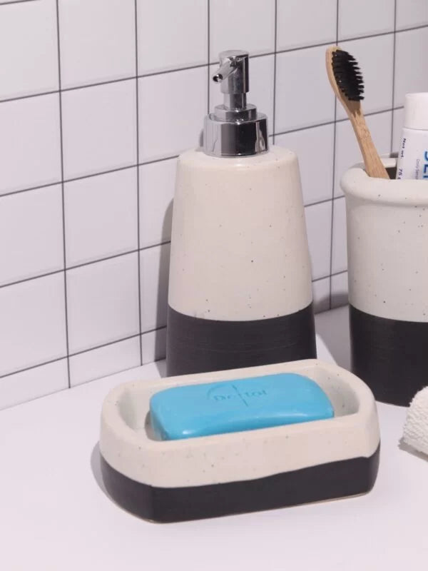 Half Toned ceramic bathroom accessories set (3 pieces set)