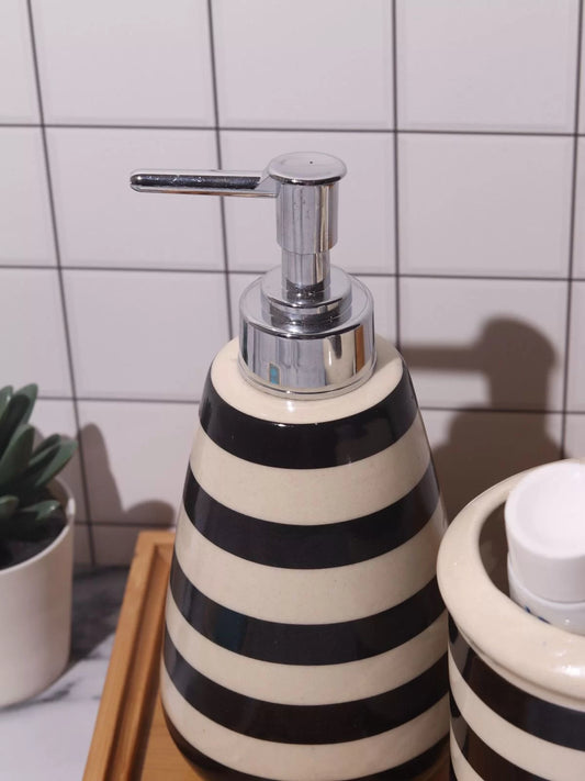 STRIPED ceramic bathroom accessories set (3 pieces set)