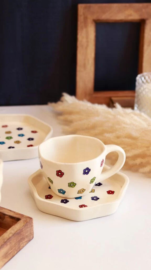 Hand Painted Breakfast Set- Flower