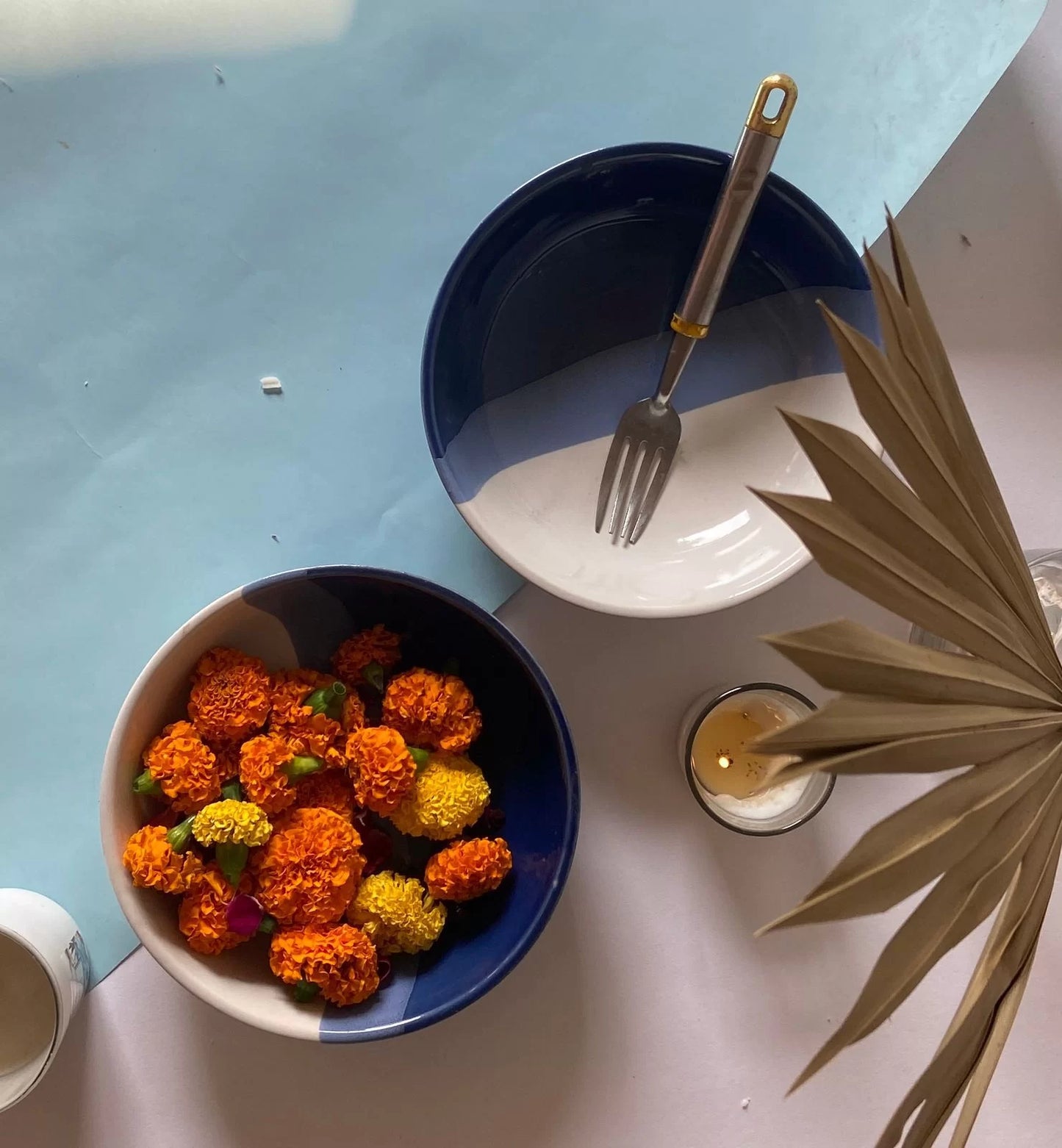Tricolour Blue Pasta Bowl