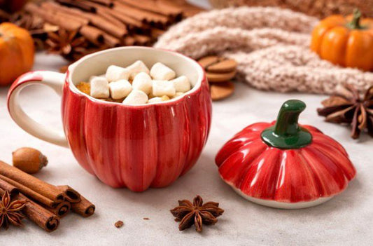 Red Pumpkin Mug with Lid