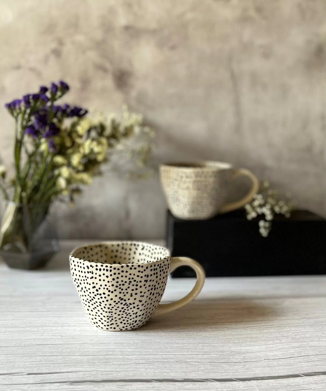Hand Painted Bohemian Cups- Polka Dot