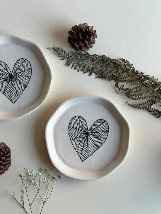 Hand Painted Bohemian Plate- Heart