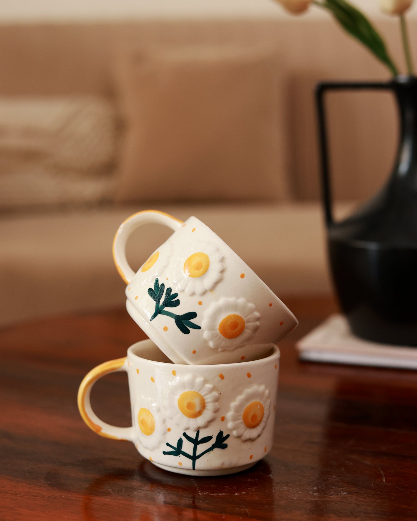 White Daisy Mug