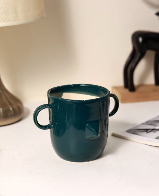 Abstract Boho Planter (Dark Green)
