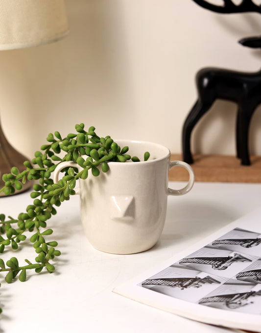 Abstract Boho Planter (White)