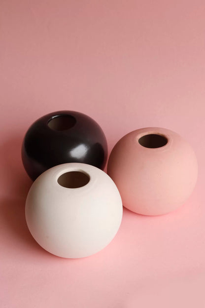 Ceramic Round Bomb Vase Combo Pack