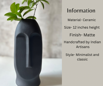 Abstract Face Vase (Black)