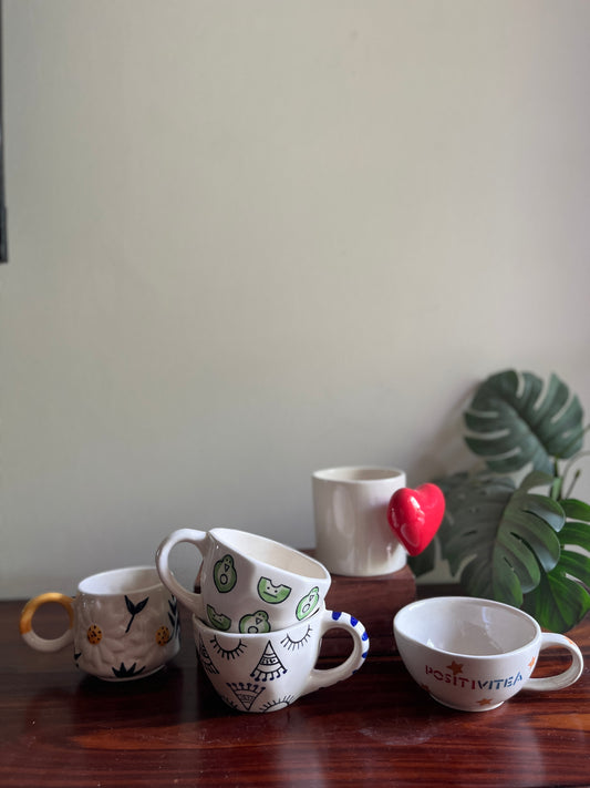 Set of 5 Mismatched Mugs