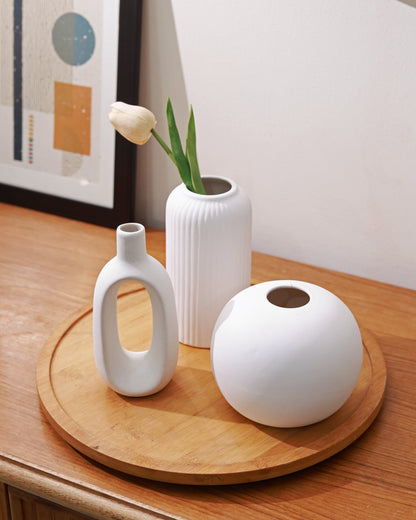 White Trio Vase Set