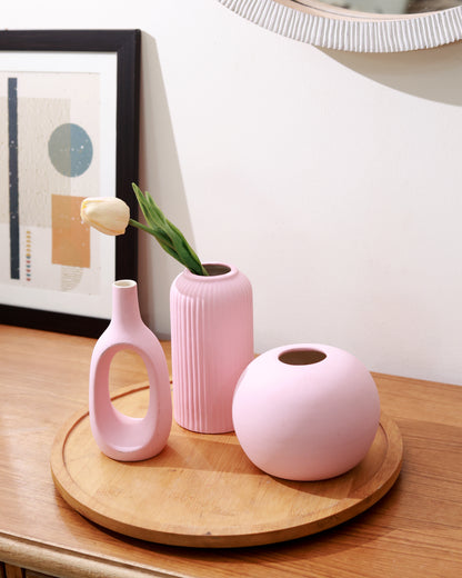 Pink Trio Vase Set