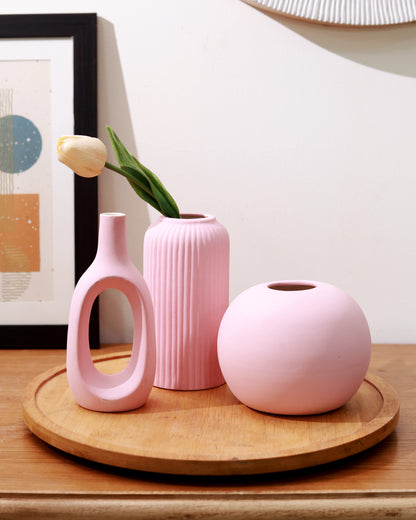 Pink Trio Vase Set