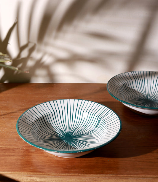 Green Strokes Pasta Plate