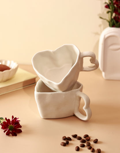 White Heart Shaped Mug