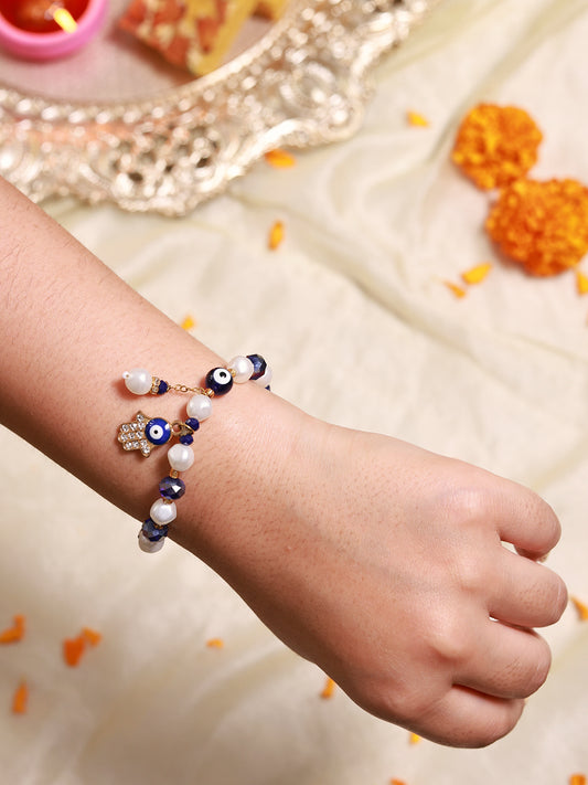 Evil Eye Charm Bracelet (Dark Blue)