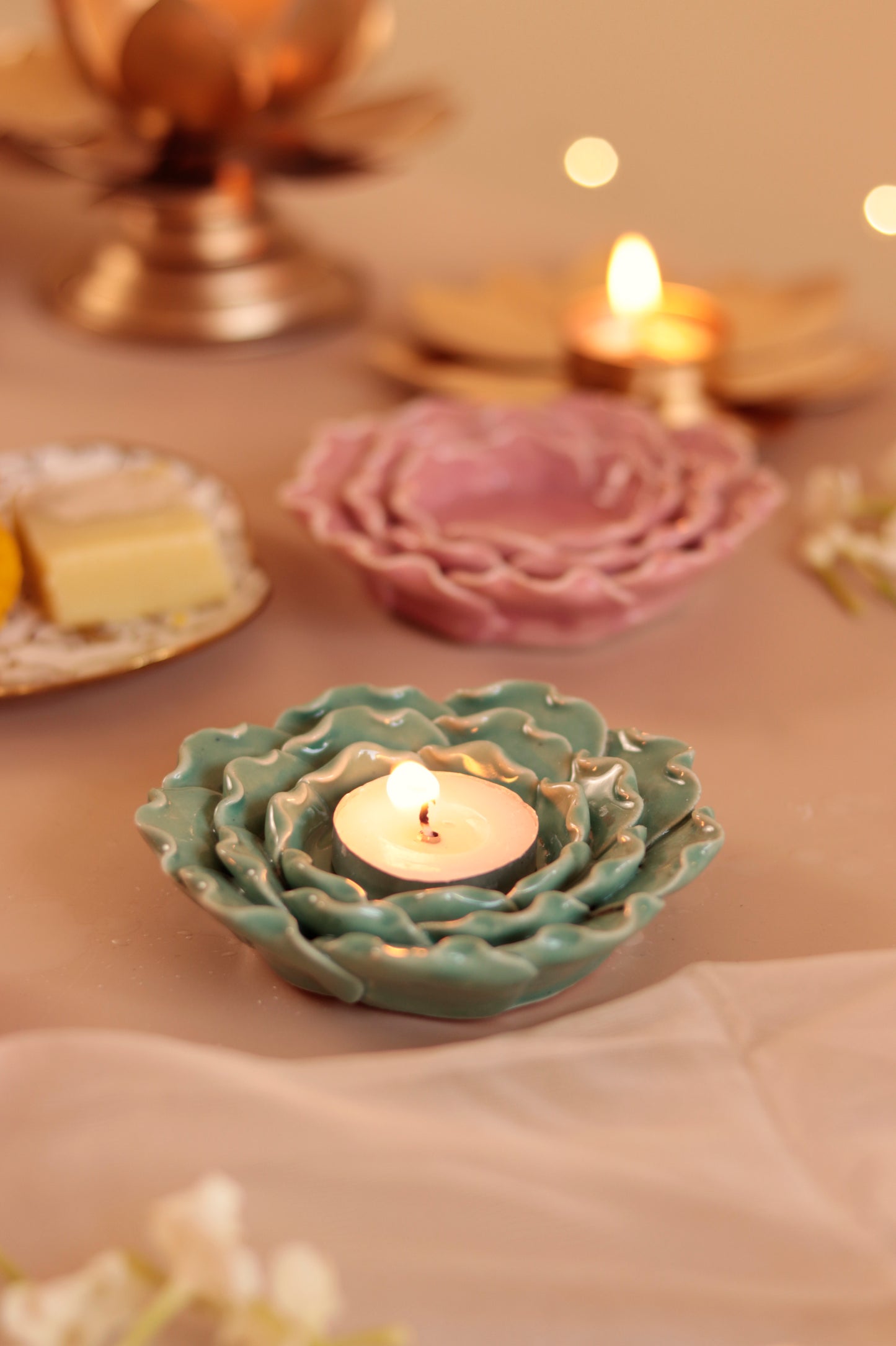 Flower Petal diya/Tea Light Holder (Set of 6)