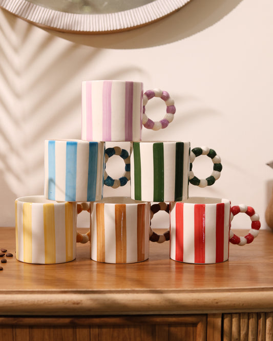 Striped Mugs Set of 6