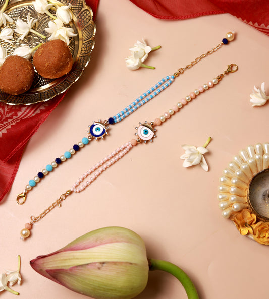 Evil Eye Bracelet Rakhi for Bhabhi