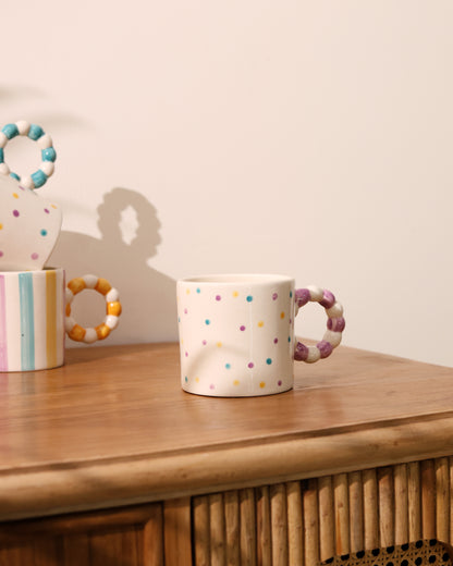 Candy Floss Mug- Polka(Purple)