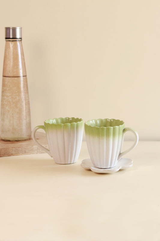 Green-White Coffee Mugs